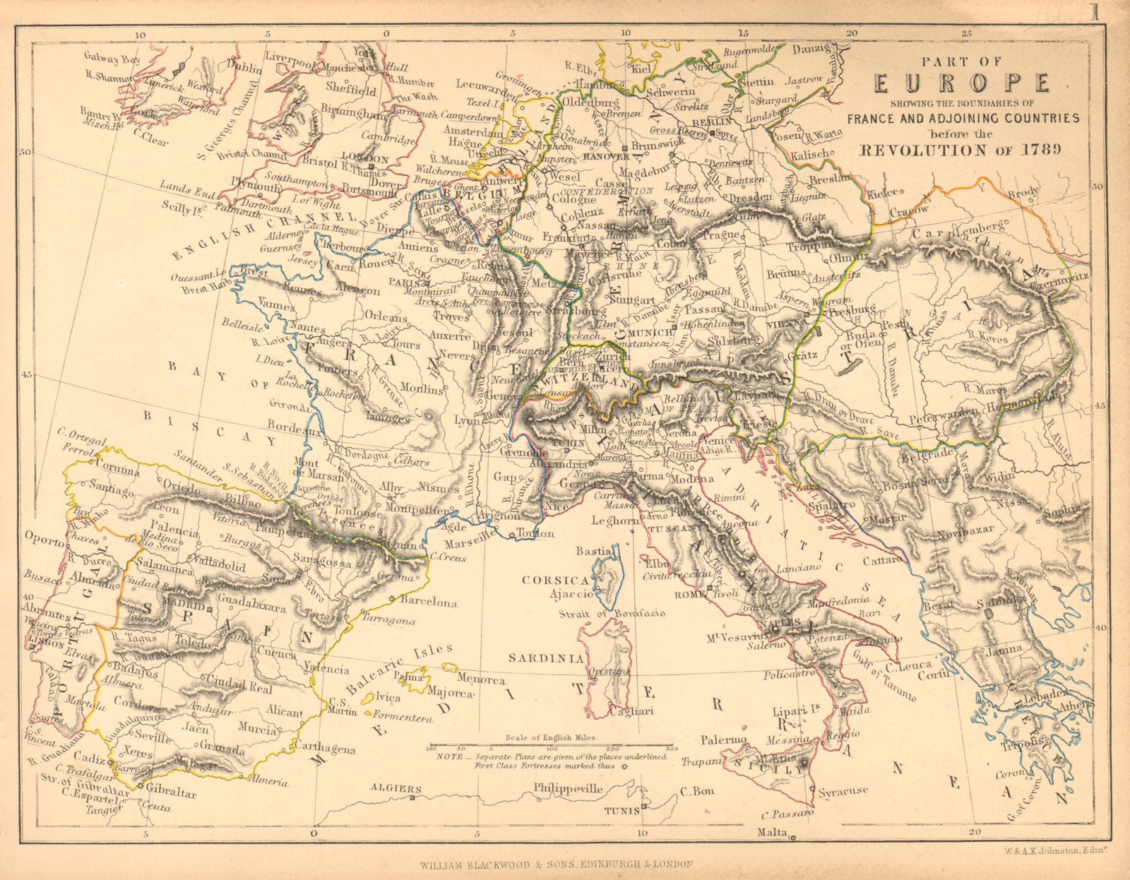 EUROPE before the 1789 French Revolution 1848 old antique map plan chart